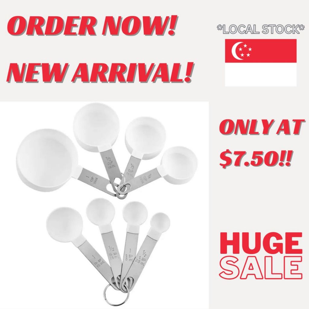 8 Pcs Stainless Measuring Cups Spoons Sets *LOCAL STOCK*