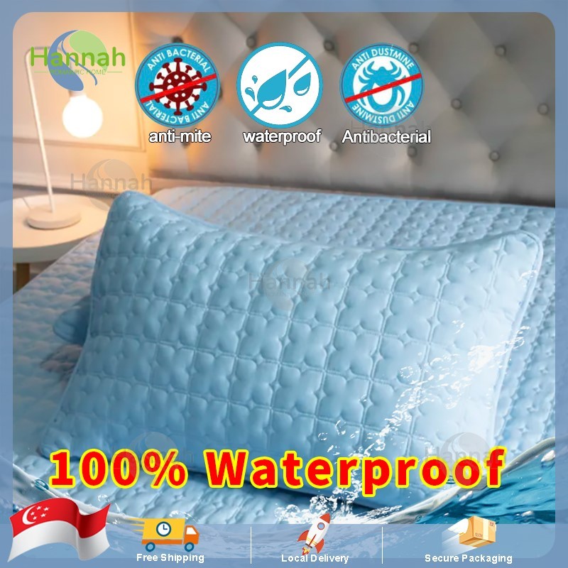 100 Waterproof Pillow Case Premium Cotton Pillow Protector Bedsheet Pillowcase Universal Size