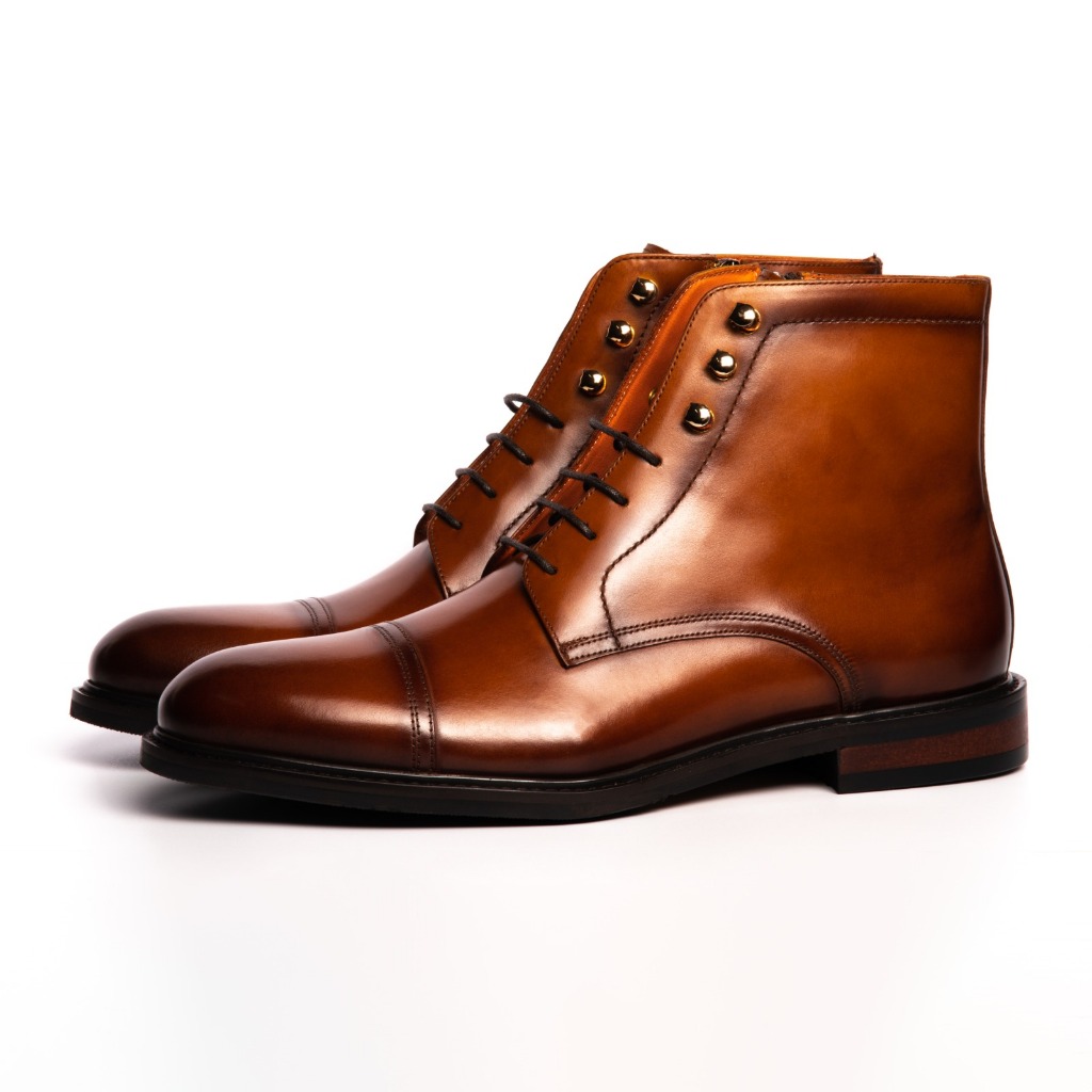 Men Leather Boot Cap-Toe Dress Boot Rochor Shopee Singapore