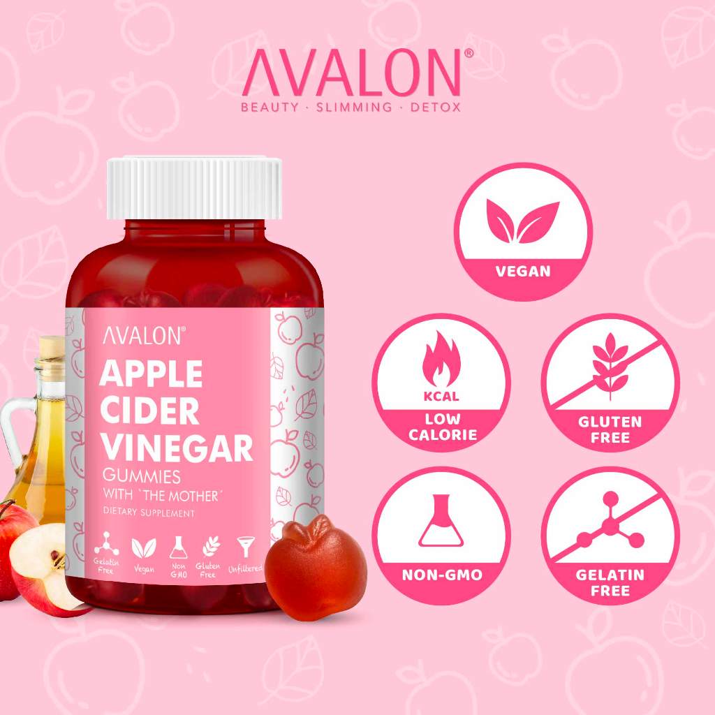 AVALON Apple Cider Vinegar Gummies 60s Low Calorie & Vegan Weight