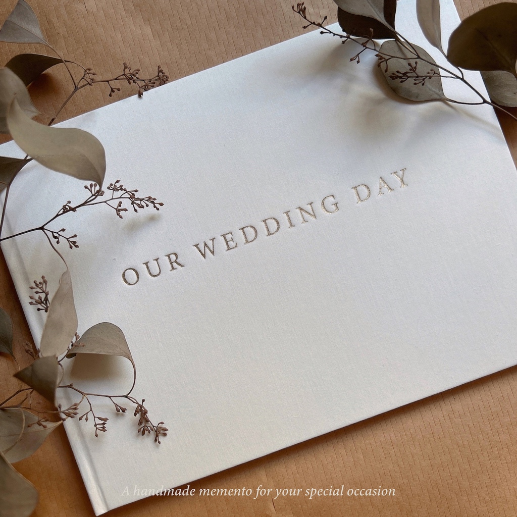 [SG Seller] Customised Hand Calligraphy Wedding Guestbook A4 (Off-white ...