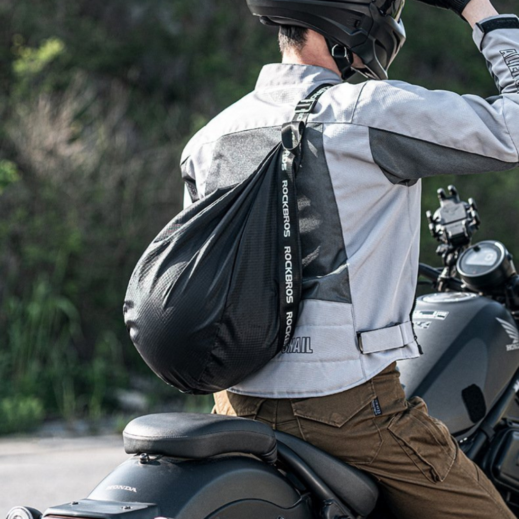 RockBros Helmet Sling Bag Motorcycle Helmets Storage Backpack With Extra Pockets Durable Comfortable Shopee Singapore