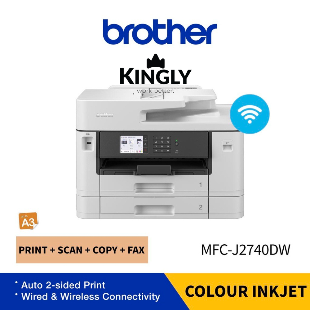Brother MFC-J2740DW Wireless All In One Colour Inkjet A3 Printer 2740 ...