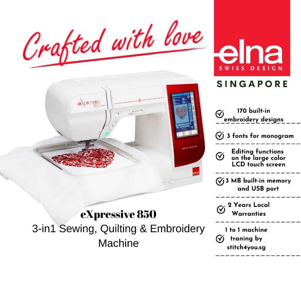 Elna eXpressive 850 Embroidery/Sewing Machine with 171 builtin