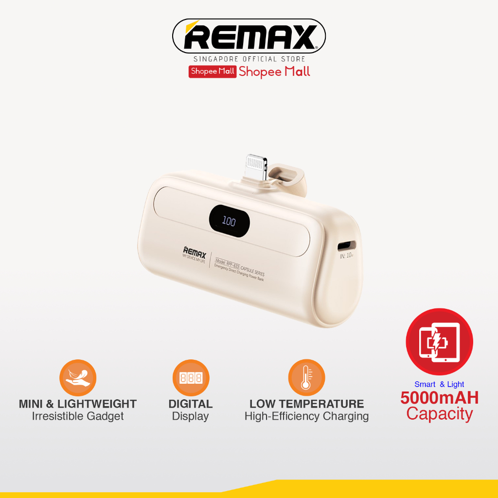 [Remax Energy] RPP-632 / RPP-633 / RPP-28 5000mAh Capsule series 2A ...