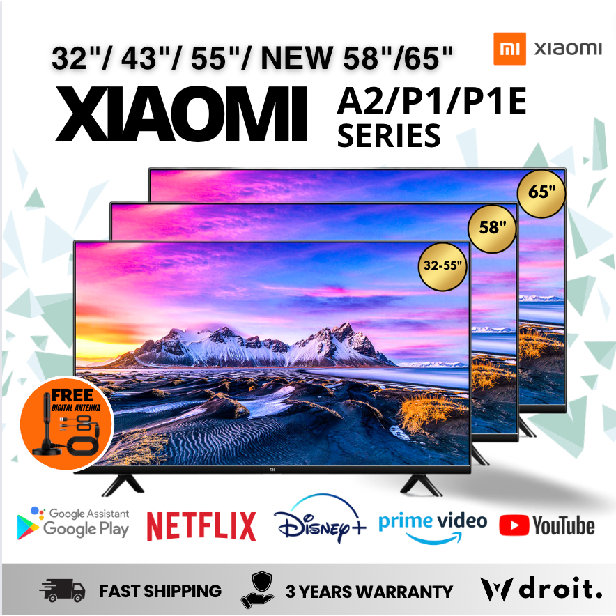 Xiaomi Smart TV P1E 55 pouces UHD HDR 10 Android Modèle 2021