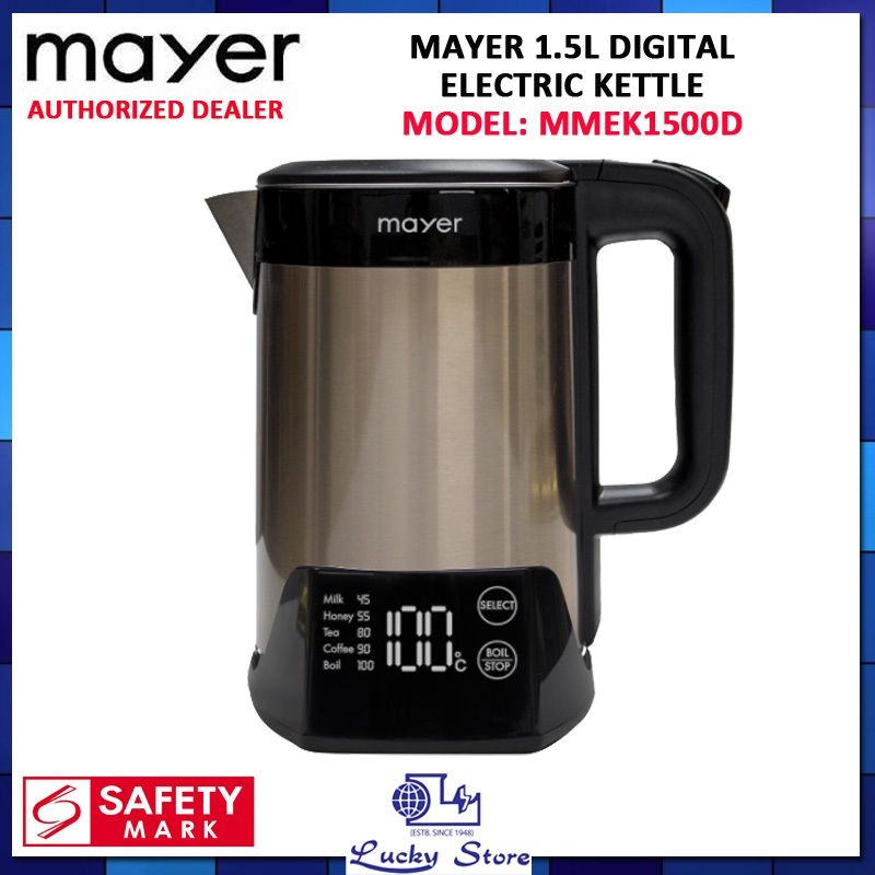 MAYER MMEK1500D 1.5L DIGITAL ELECTRIC KETTLE, 5 TEMPERATURE SETTINGS