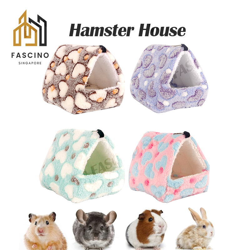 【SG】Hamster House Warm Soft Beds And Houses Rodent Cage Printed Hammock ... - Thermosafe Hamster Houses
