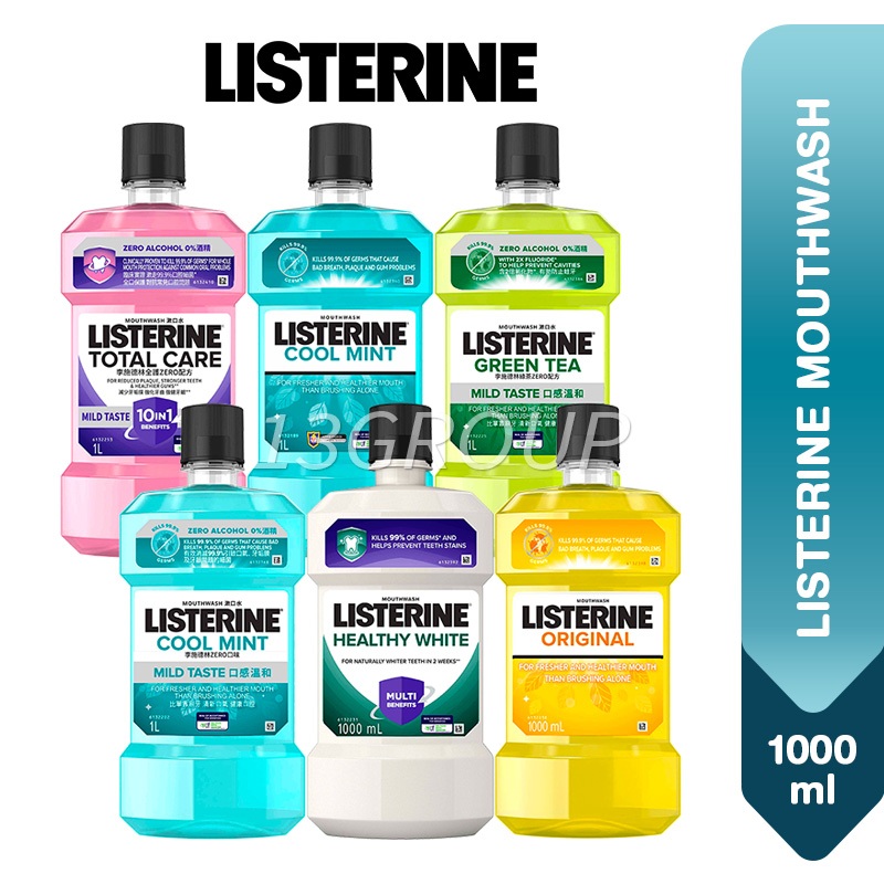 Listerine Mouthwash Cool Mint Zero Original Green Tea Healthy White Gum