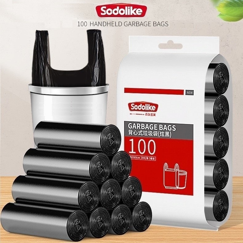 5roll 100pcs Mini Garbage Bag Household Thickened Small Desktop