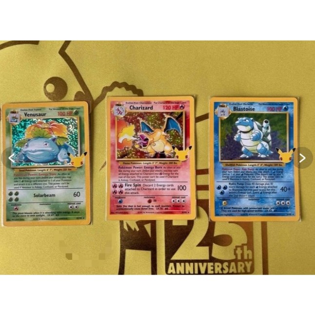 Pokemon 151 25th Anniversary English Version Charizard, Blastoise and Venusaur classic