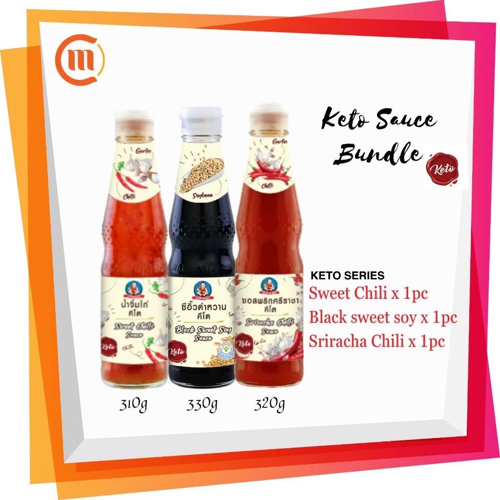 Ketogenic Sauce Bundle Black Sweet Soy + Sweet Chili + Sriracha Chili