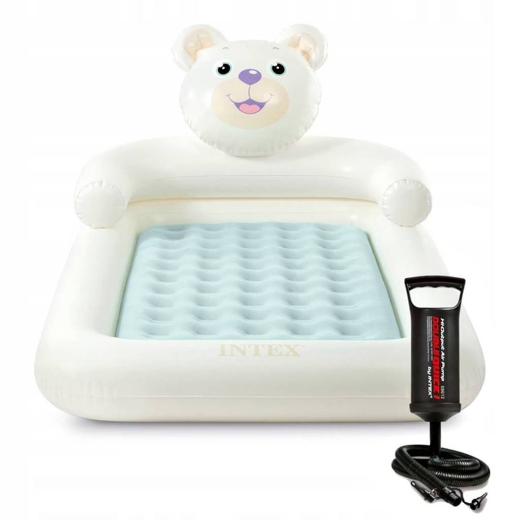 Intex Bear Kids Travel Bed Set, Includes Double Quick 1 Hand Pump (Ages ...