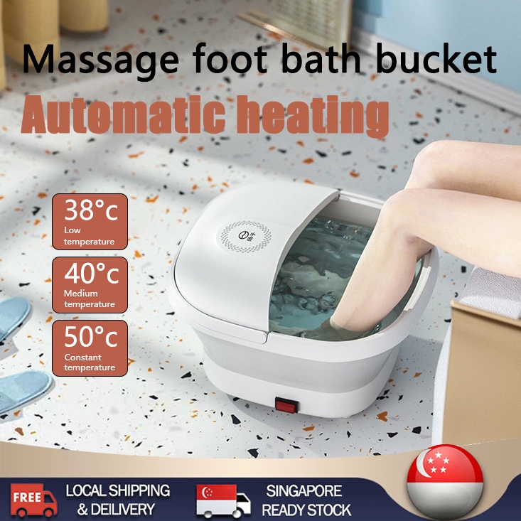 【READY STOCK】Foldable Foot Bath Bucket Automatic Heating Foot Spa ...