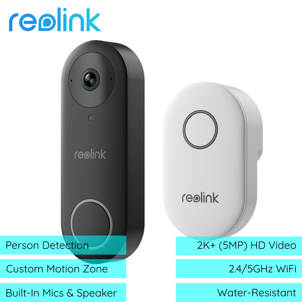 Reolink Video Doorbell WiFi - 5MP Resolution, Dual-Band Wi-Fi, Built-In ...