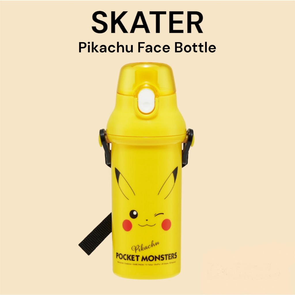 Skater Children's 2-Way Stainless Steel Kids Water Bottle with Cup 430ml  Pokemon