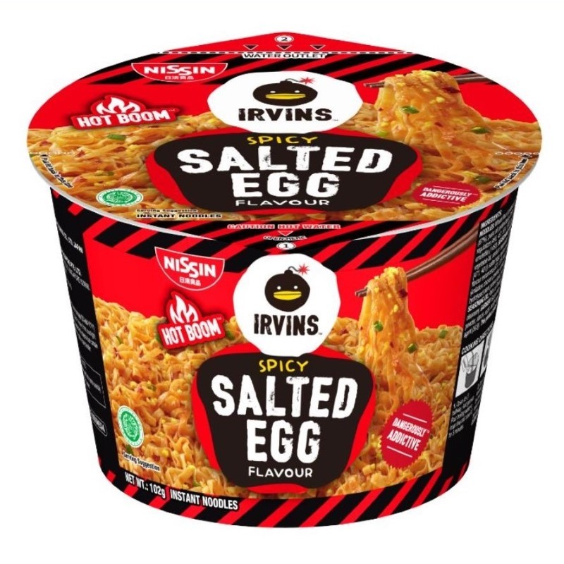 Nissin X Irvins Spicy Salted Egg Flavour Instant Noodles (Bowl) 102g ...