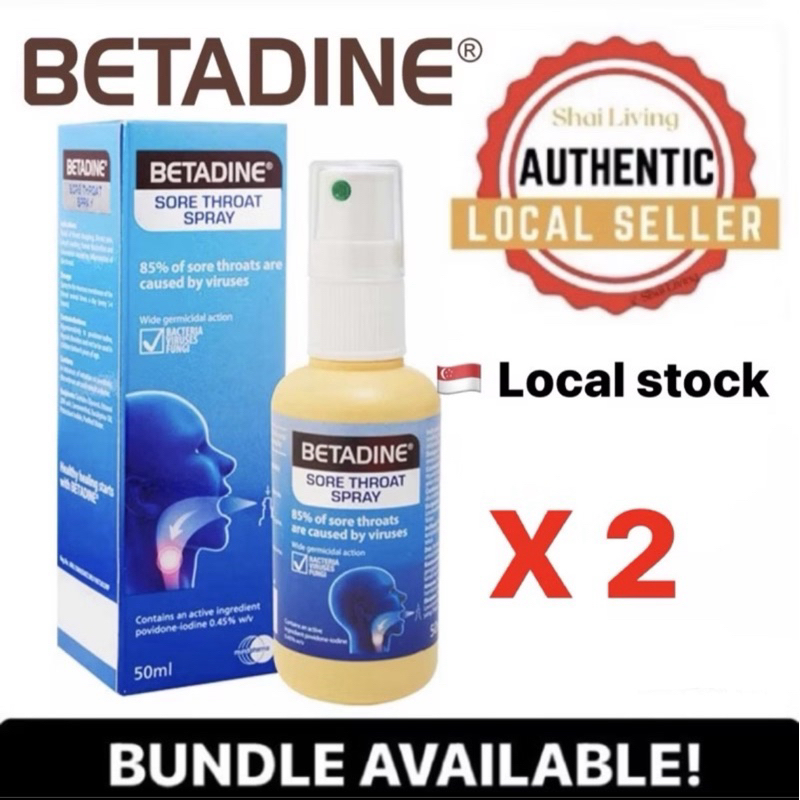 Bundle Betadine Sore Throat Spray 50ml X 2 Shopee Singapore