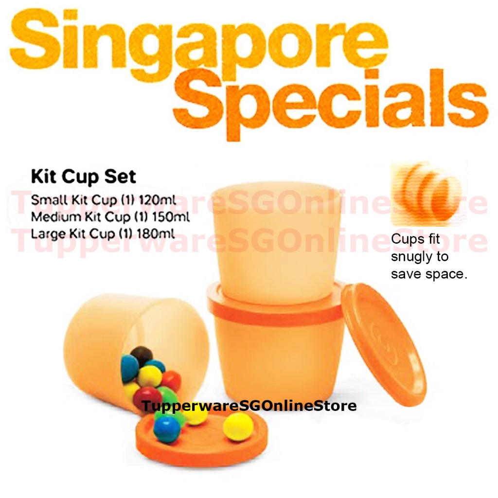 Tupperware 120ml, 150ml and 180ml Round Snack Kit Cup Container Set of ...