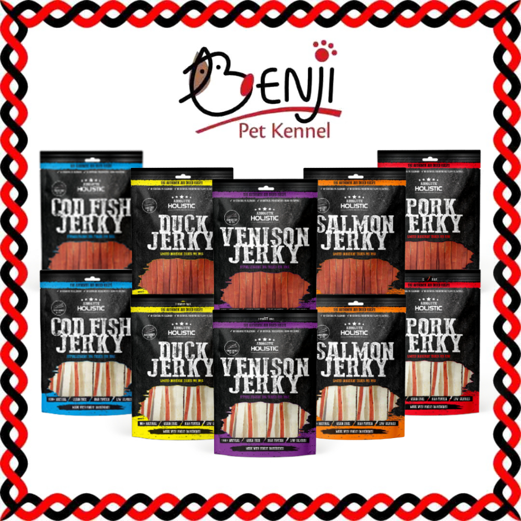 (Promo) Absolute Holistic Salmon/Cod/Lamb/Pork/Venison/Duck Jerky Dog ...