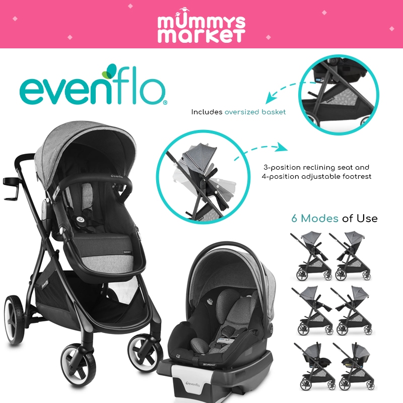 Evenflo Shyft Travel System (Stroller + Carseat) Shopee Singapore