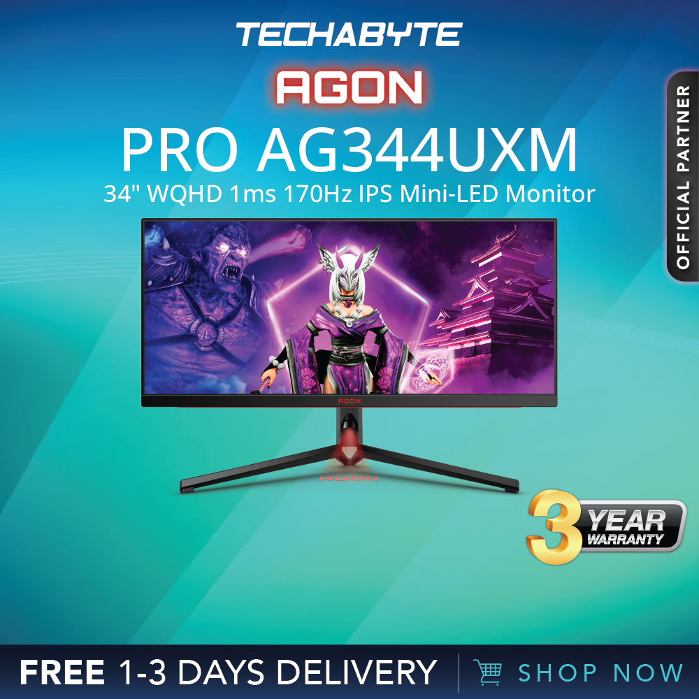 AOC AGON PRO AG344UXM 34" WQHD 1ms 170HZ IPS MiniLED Monitor