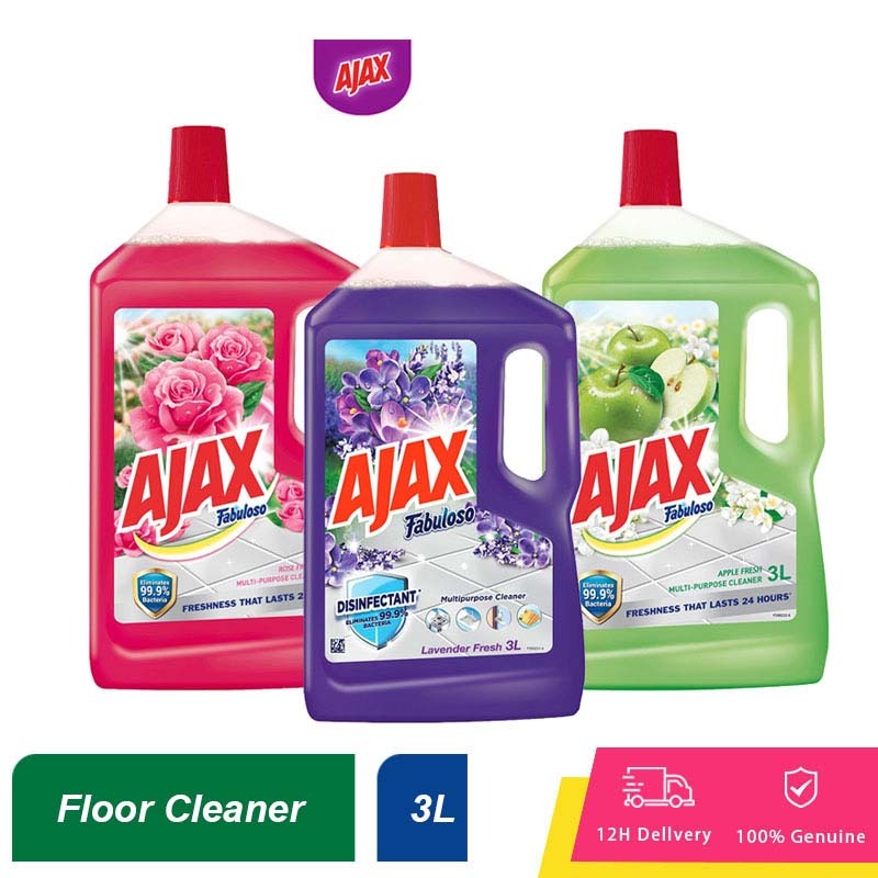 Ajax Fabuloso Multi Purpose Floor Cleaner Liquid 3L Eliminates 99.9