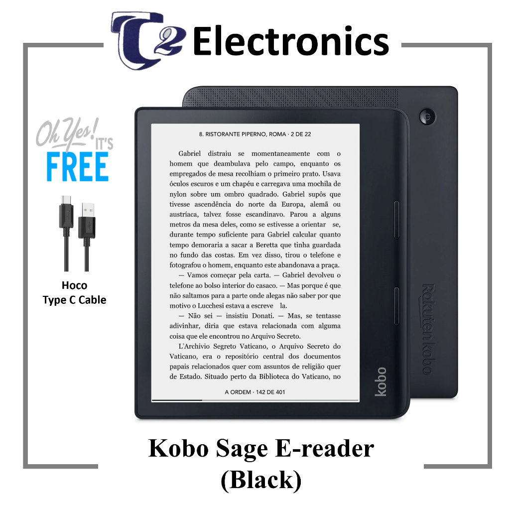 [eReader] Kobo Sage [Free Hoco Cable] 8" HD Flush E Ink Carta display