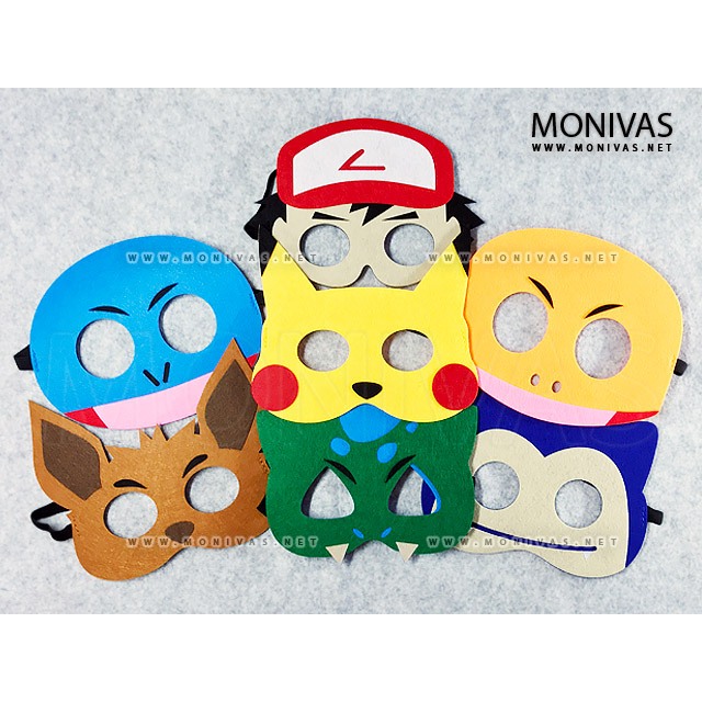 Pokemon Party Face Mask Kids Character Roleplaying Cosplay Costume ...