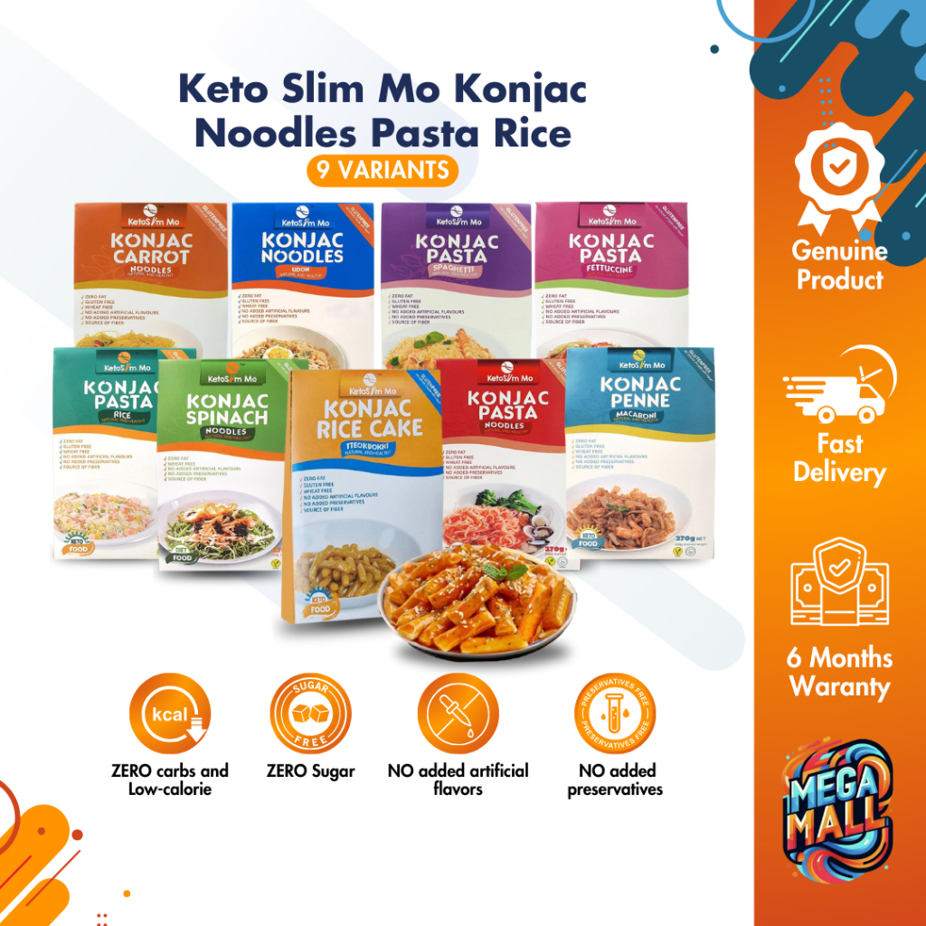 Keto Slim Mo Konjac Noodles Pasta and Rice Low Calorie Halal KetoFriendly Shopee Singapore