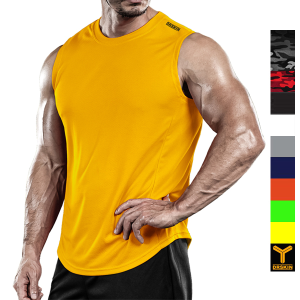 DRSKIN Koera Men`s MESH Tank Top Sleeveless Loose Fit Sports T- Shirts ...