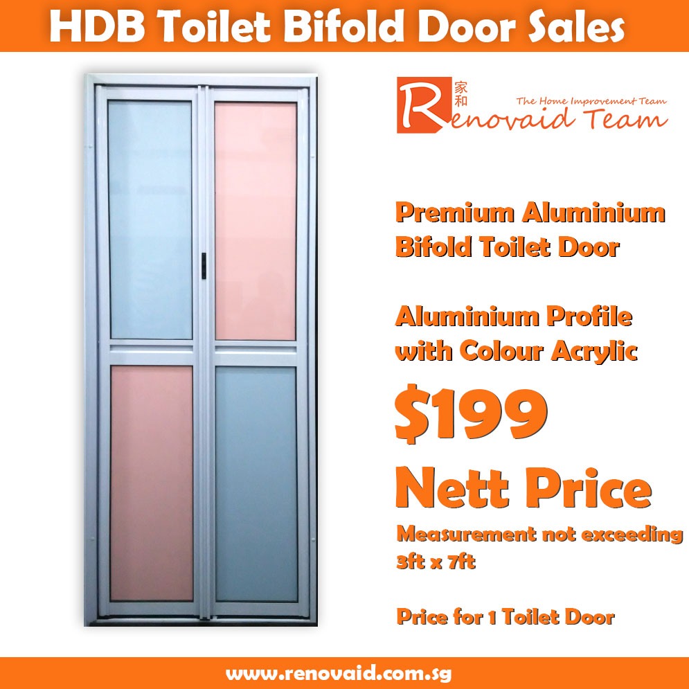HDB Toilet Door Premium Aluminium Bifold Door Shopee Singapore