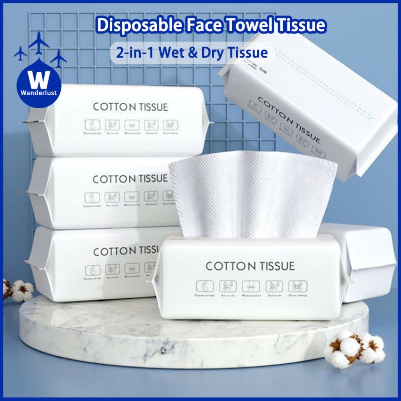 *Local Stocks* 100 pcs Disposable Face Towel Cotton Tissue Cleansing ...