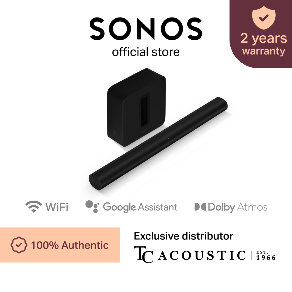 5.1.2 Sonos Arc Soundbar For TV w/ Dolby Atmos with Sonos Sub Gen 3