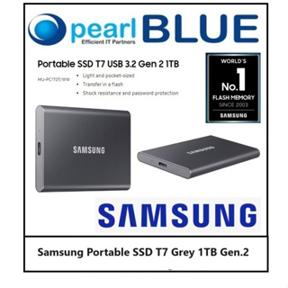 SAMSUNG Portable SSD T7 1To External USB 3.2 Gen 2 titan grey BE 2 (P)