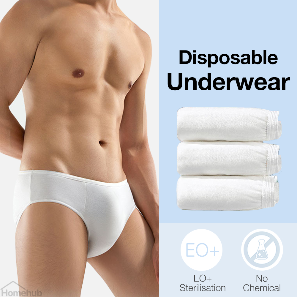 Homehub Men Disposable Underwear Briefs Pure Cotton for Travel Plus Size Disposal Brief Shopee