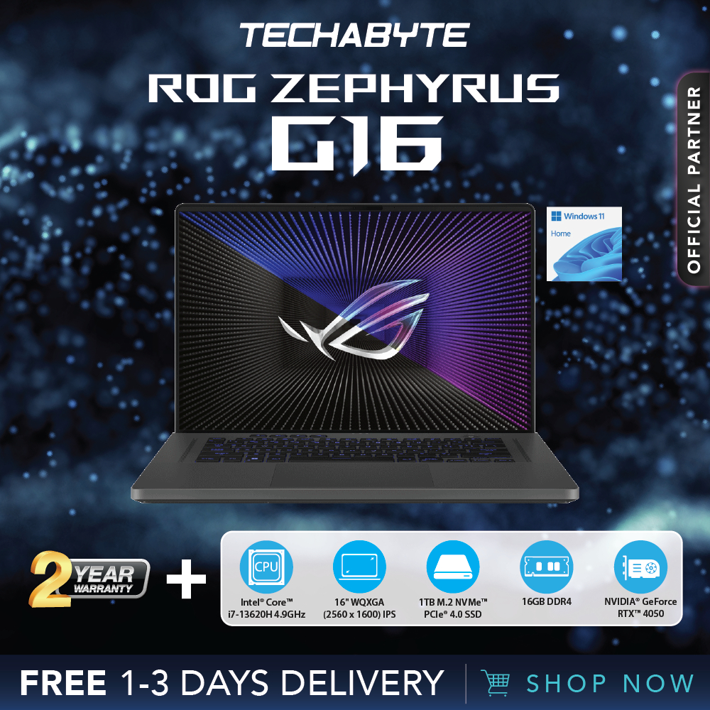 Asus Rog Zephyrus G16 | 16" WQXGA | I7-13620H | 16GB DDR4 | 1TB SSD ...