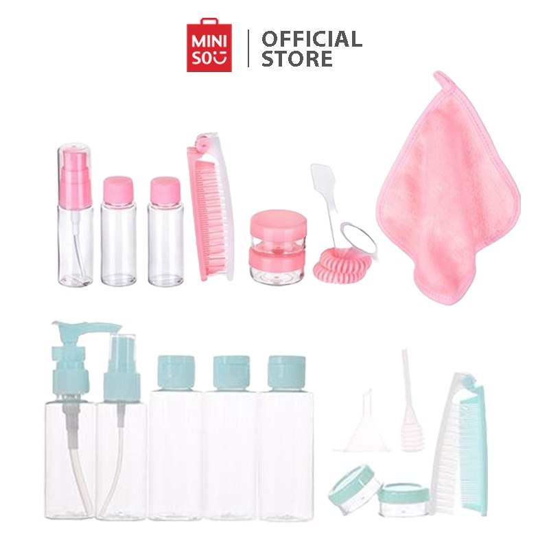 MINISO Container Bottle Travel sets (Blue/Pink) 11pcs Shopee Singapore