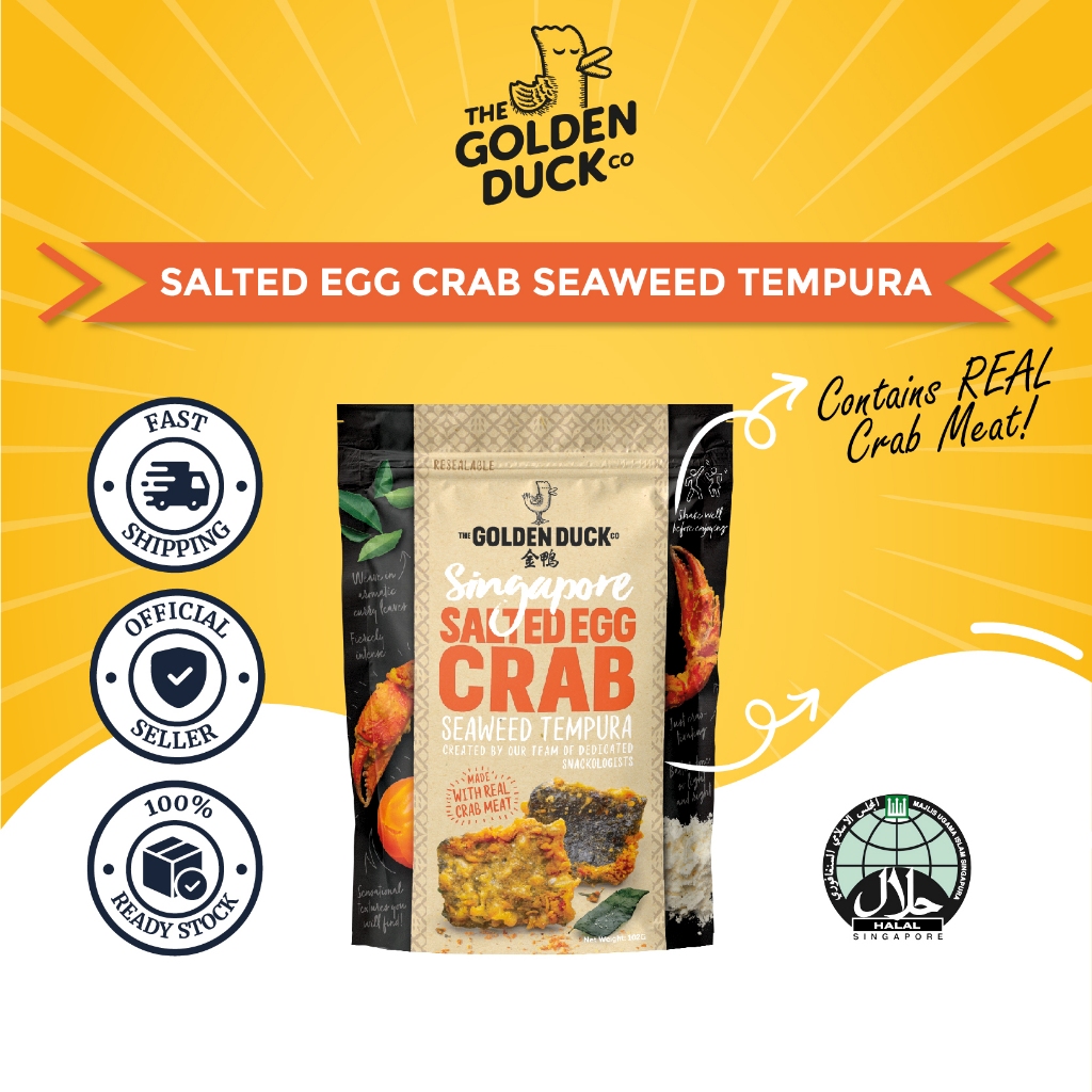 The Golden Duck Salted Egg Crab Seaweed Tempura Seaweed Snack Shopee Singapore