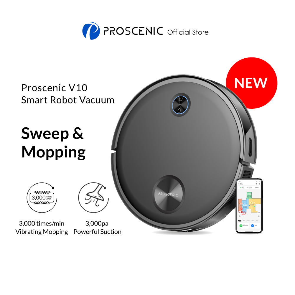 New] Proscenic V10 Robot Vacuum Cleaner 3000pa Strong Suction