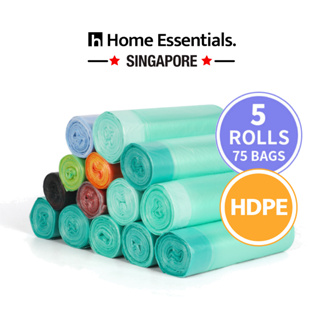 75pcs 5 Rolls/bag 4 Gallon Disposable Small Trash Bags For Bathroom,  Kitchen, Storage, Plastic Bags