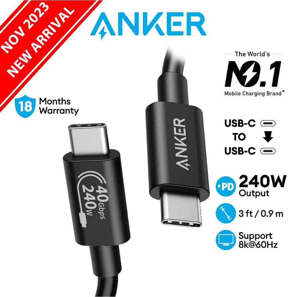 Anker PowerLine II USB C Cable 3.1 Gen 2 Cable (3ft) Type C to Type C