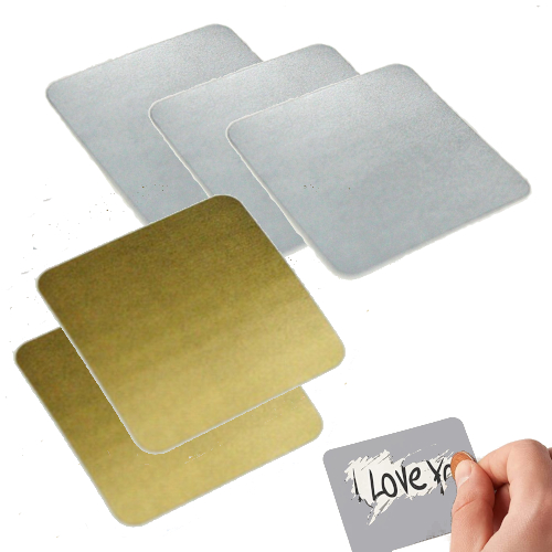 DIY Scratch off 25mm Silver Square stickers 20 pcs stickers and cards ...