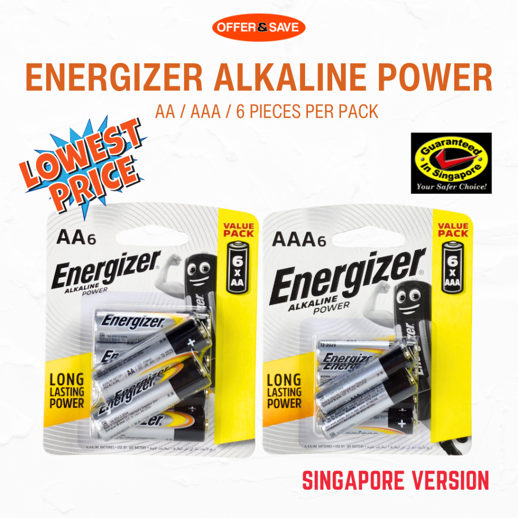 [Singapore Version] Energizer Long Lasting Power Value Pack AAA AA Batteries Battery Shopee