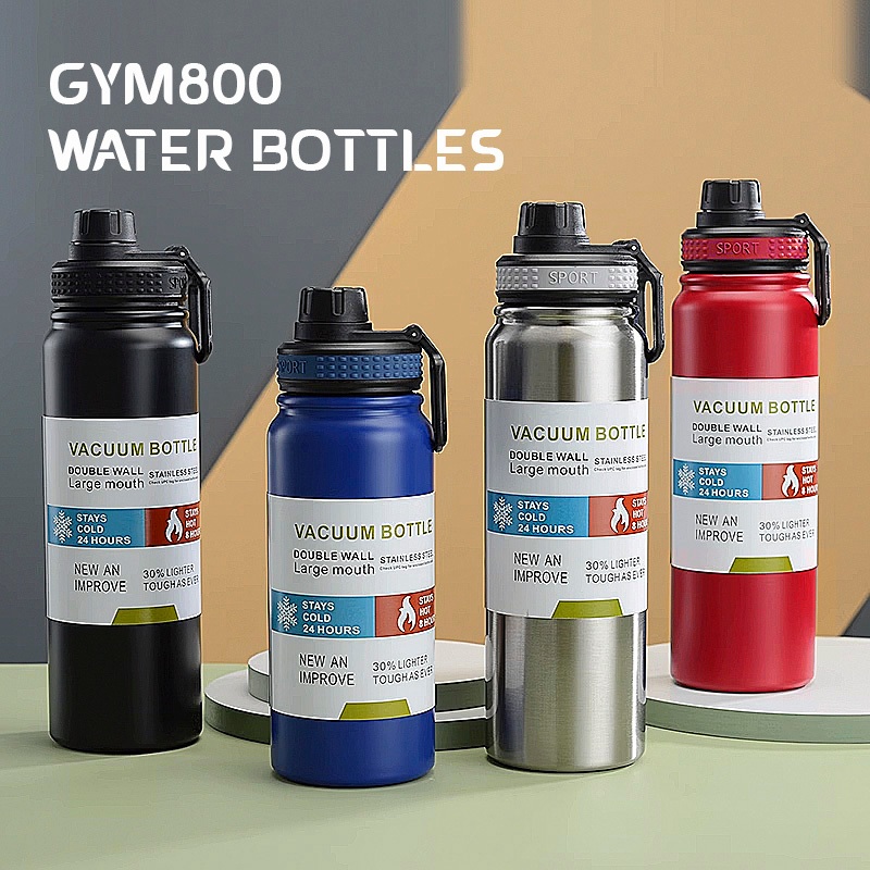 SG]Outdoor Portable Gym Sports Water Bottle-Stainless Steel