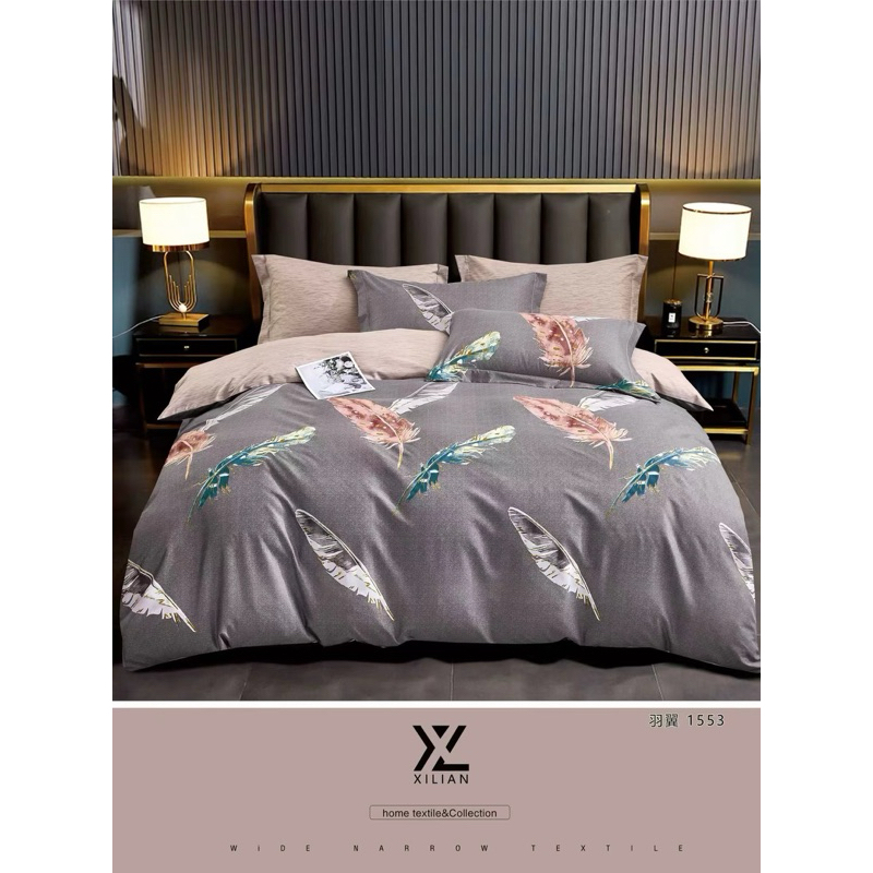 🇸🇬600TC Quilt cover set/Bedsheet Fitted with Quilt Cover Set/two Pillow