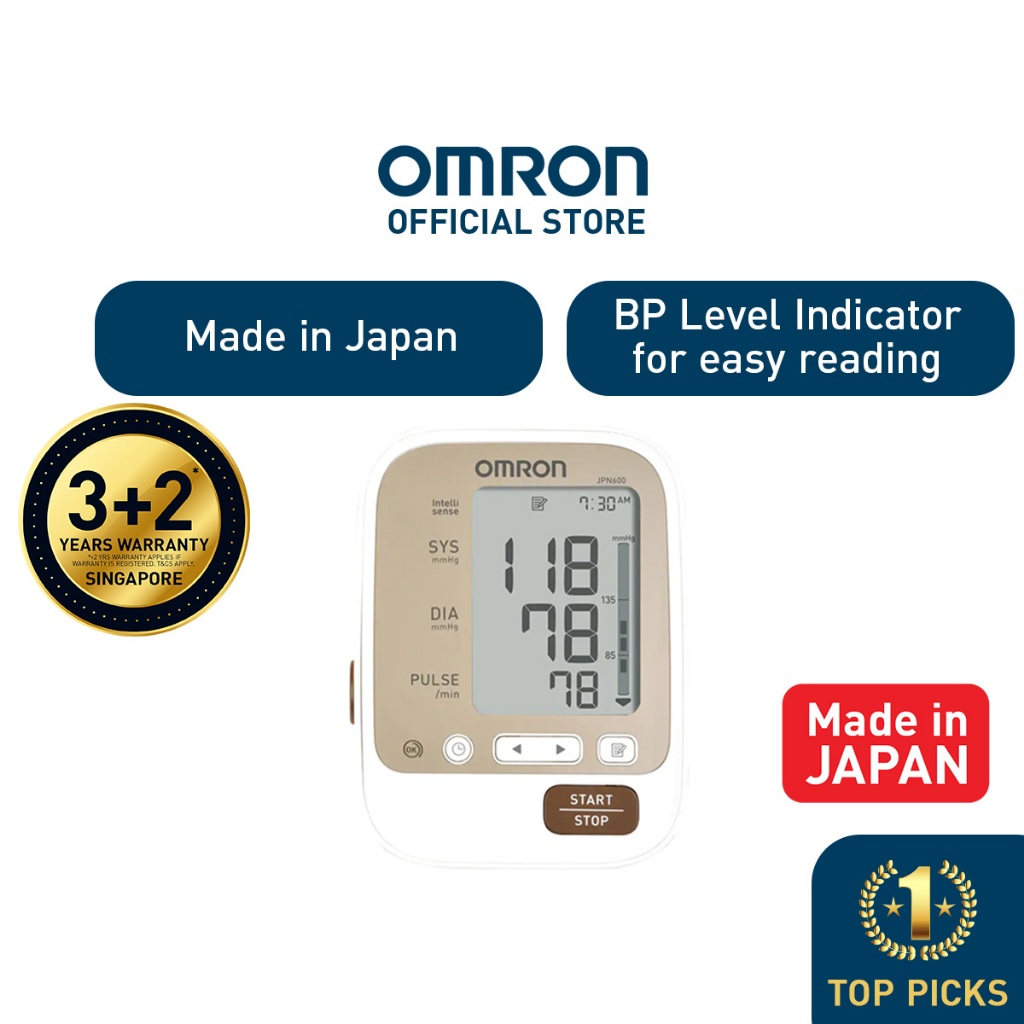 OMRON Upper Arm Automatic Blood Pressure Monitor JPN600 Shopee Singapore
