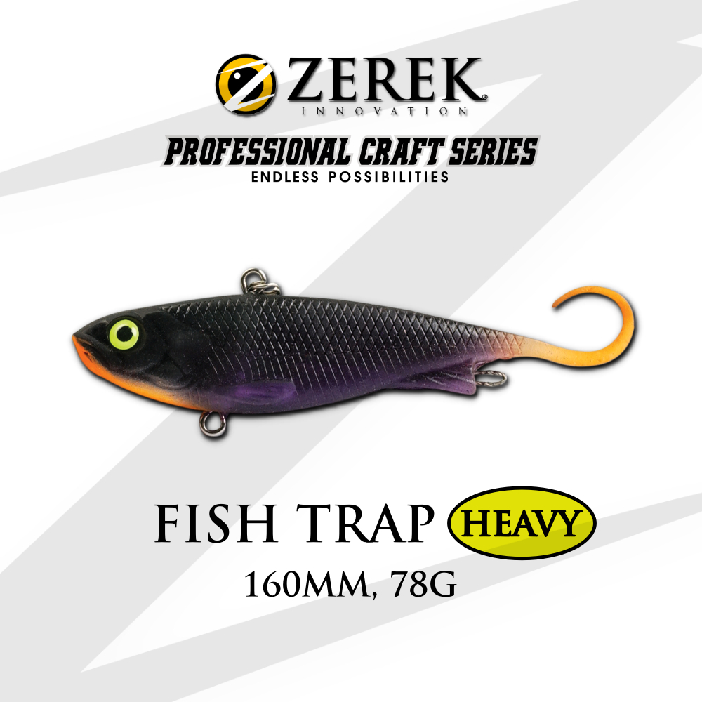 Zerek - Fish Trap HEAVY ~ 160mm, 78g, Soft Plastic Vibration Vibe Fishing  Lure
