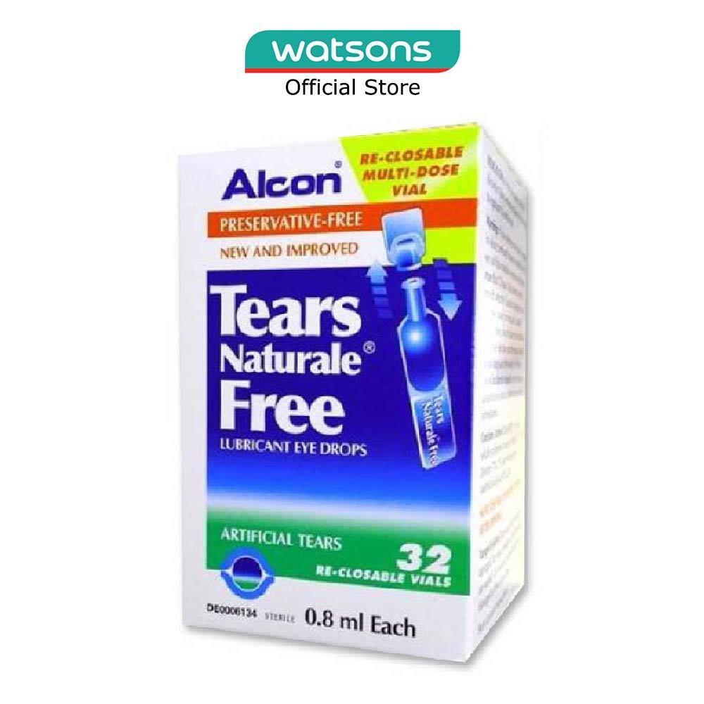 Alcon Tears Naturale Free Lubricant Eye Drops Soothing Protection Against Dryness 08ml X 32s 6337