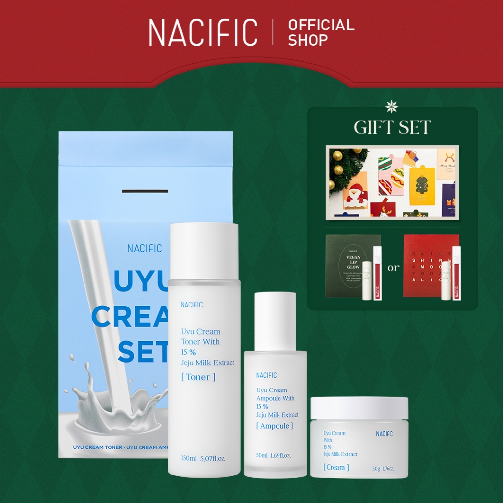 [NACIFIC] Uyu Cream Moisturizing Triple Set (Toner·Ampoule·Cream